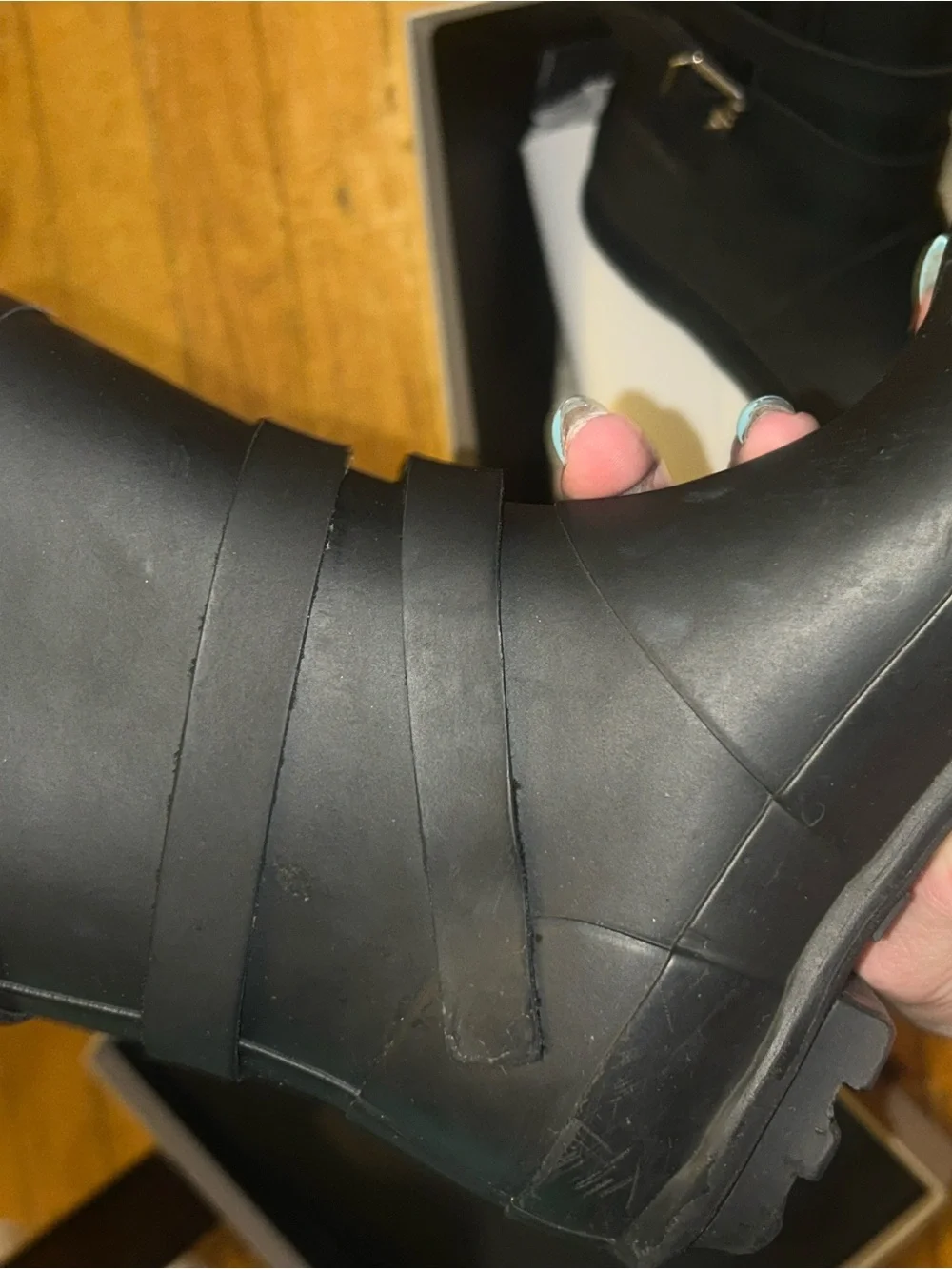 Burberry Matte Black Mid-Calf Rubber Rain Boots with Buckle Size 11.5 USA kids